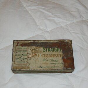 Antique Richmond Straight Cut Tin Cigarette Hinged Box
